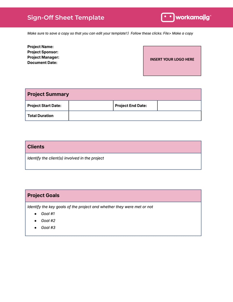 Project SignOff Sheets Where, When and How to Use Them (Free Template)